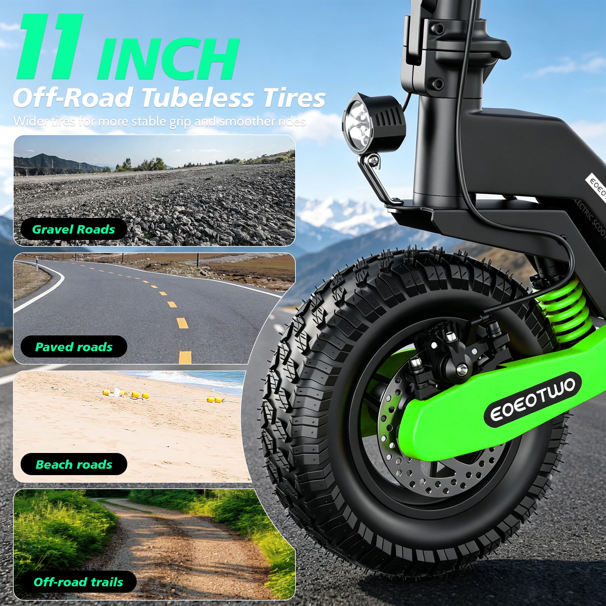 EOEOTWO 1200W Electric Scooter for Adults, 30MPH Fast Off Road E-Scooter, 25 Miles Long Range, 11" All-Terrain Tires, UL 2272 Certified, 330lbs Heavy Duty Load, Foldable Commuter Scooter