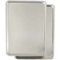 Professional Grade Baking Sheet Pan Set, Commercial Aluminum Cookie Sheets Natural Uncoated, Warp Resistant Half Size Sheet Pans for Perfect Baking, Thick Cookie Trays for Roasting, Silver