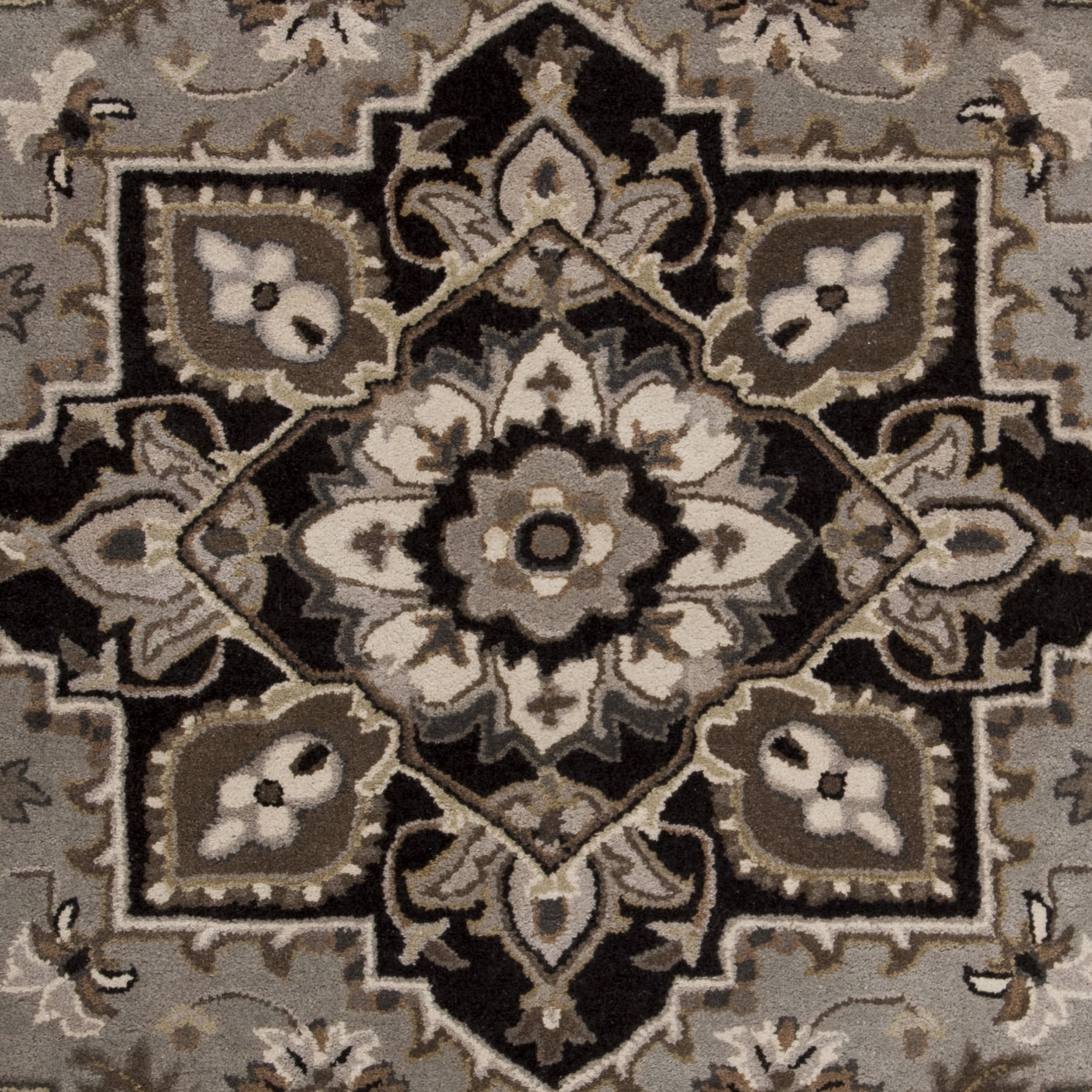 SAFAVIEH Royalty ROY700G Handmade Silver / Charcoal Rug