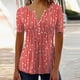thumbnail image 2 of Blusa de manga corta para mujer, diseño de botones ajustado, Top de verano para mujer para el trabajo, compras y citas, 2 of 6