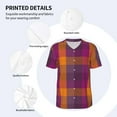 thumbnail image 4 of Daiia Purple Yellow Buffalo Plaid Mens Baseball Jersey Button Down Shirts Short Sleeve Sports Uniforms-Small, 4 of 9