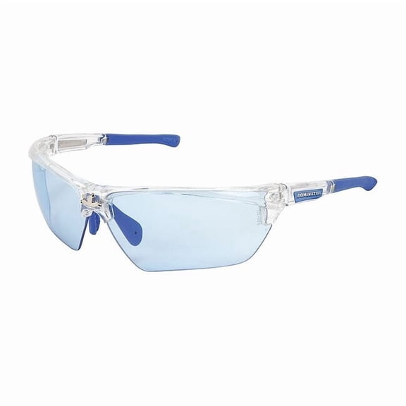 Dominator® DM3 Safety Glasses, Polycarbonate Light Blue Lens, MAX6®, Clear Polycarbonate/Blue TPR