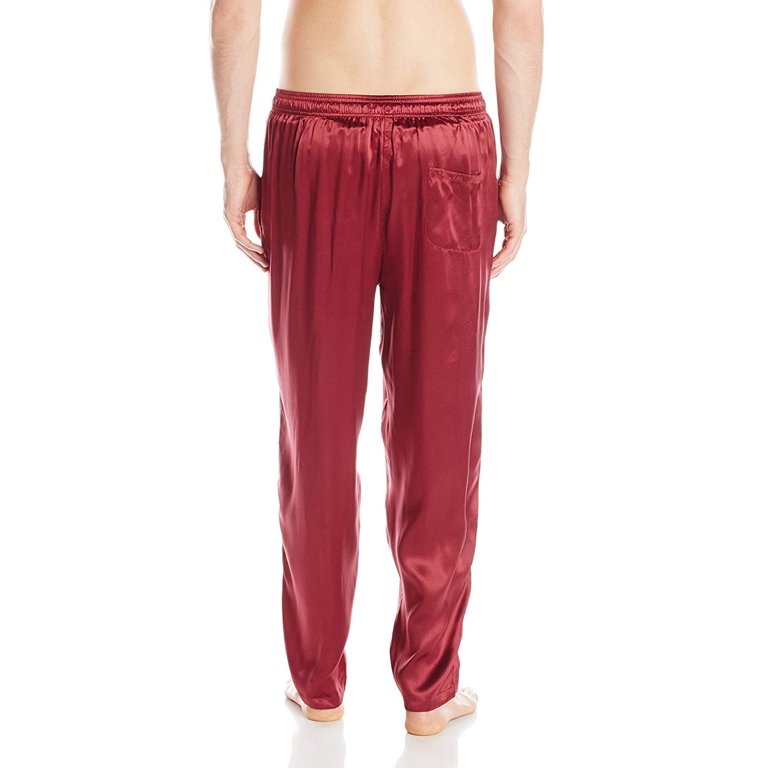 Men's Intimo M701009 Luxe Silk Pajama Pants (Maroon S