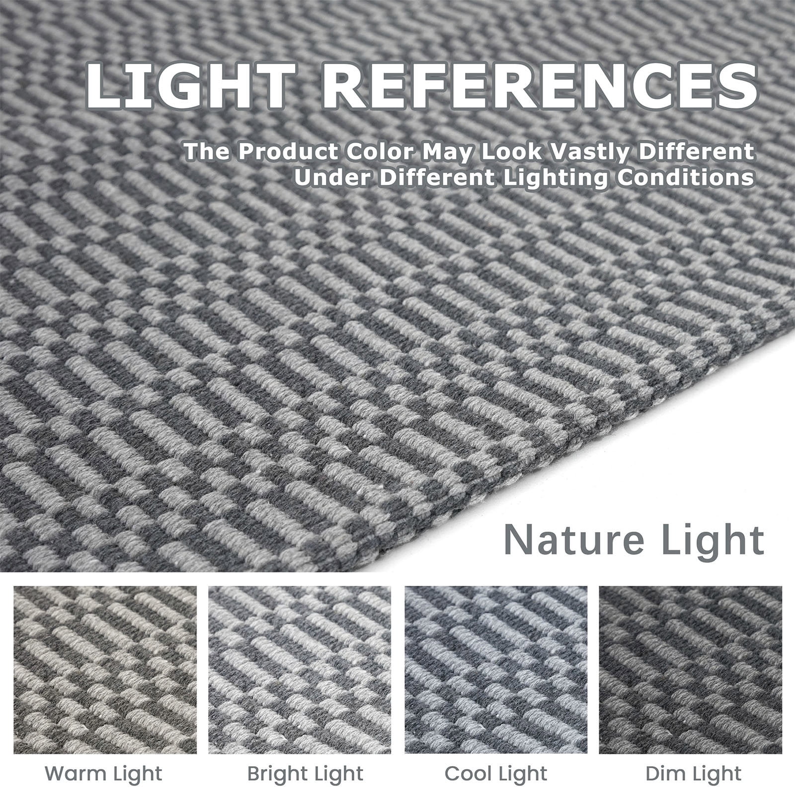 iOhouze Runner Rug for Hallways 2x7 ft Washable Runner Area Rug with Rubber Backing Braided Cotton Entryway Rugs Indoor Carpet Rugs for Hallway Kitchen Entryway Bedroom, Charcoal Grey/Dark Grey