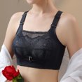 thumbnail image 4 of Kyusrd Front Open Bras For Women Adjustable Straps No Steel Ring Lace Pattern Gathering Comfort Push Up Breathable Bralette Bras Solid Color Comfortable Beauty Back Wireless Daily Bras, 4 of 7