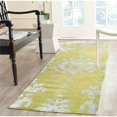 thumbnail image 2 of Safavieh Stone Wash 2'6" X 10' Hand Knotted Rug in Chartreuse, 2 of 8