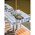 thumbnail image 2 of Outdoor Tablecloths with Umbrella Hole & Zipper, Blue Plaid Groundhog 54x54 Inch Square Tablecloths, Spring Floral Butterfly Botanical Waterproof Table Cloth, Patio/Pool/Picnic Table Covers, 2 of 8