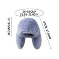 thumbnail image 4 of Xfvqtps Womens Fluffy Plush Hat with Two Long Rabbit Ears Cute Solid Color Windproof Coldproof Warm Thickened Fall Winter Soft Beanie Purple, 4 of 5