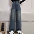 thumbnail image 5 of MEZZALL Kids Jeans Straight Leg Pants Girls Soft Comfortable Stretch Denim Trousers Casual Loose Fit Flared Bootcut For Youth Daily Wear Classic Toddler Cartoon Clothing, 5 of 8