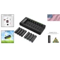thumbnail image 3 of Reliable 8 Pack Rechargeable AA Batteries with 8 Bay Charger - Eco-Friendly Tech, 3 of 5