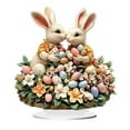 thumbnail image 4 of YWIYIUD 2PCS Easter BunnyEggs Decorations Spring Easter Centerpieces Tiered Tray Decor 2D Flat Acrylic BunnyEgg Flower Figurines Table Ornament for Farmhouse Home Kitchen Easter Party,Birthday Gifts, 4 of 9