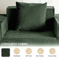 thumbnail image 4 of 41.5"Boneless Chair, Green Single Sofa, Corduroy Cloud Sofa for Living Room, 2 Cup Holders, 2 Storage Pockets, No Assembly Required, 4 of 10