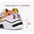 thumbnail image 4 of LUCKY STEP Fashion Colorblock Chunky Sneakers Retro Dad Casual Shoes,White&Orange,Womens, 4 of 10