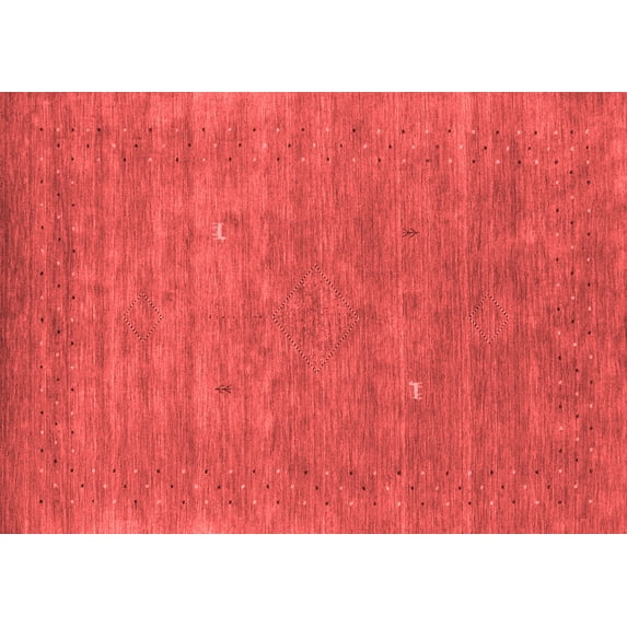 Ahgly Company Indoor Rectangle Abstract Red Contemporary Area Rugs, 7' x 9'