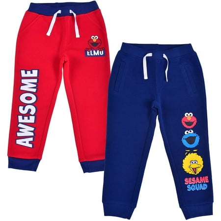 

Sesame & Friends Elmo Cookie Monster and Big Bird Boys 2 Pack Joggers Toddler