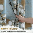 Long Stall Fabric Shower Curtain, 54 Inch Blue Floral Shower Curtains