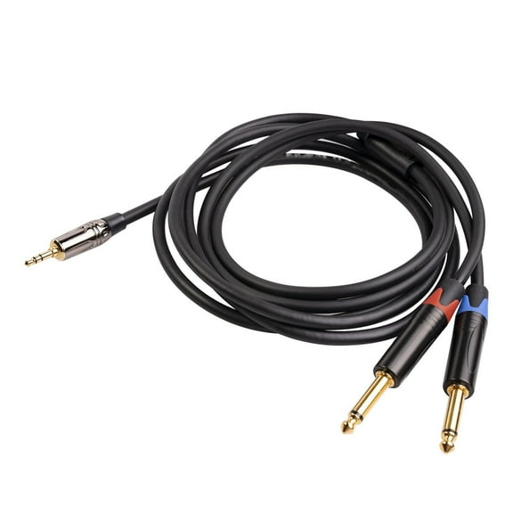 3.5mm Jack To Dual 6.35mm Cable Aux Cable 2 Mono 6.5 Jack To 3.5 Male For Mixing Amplifier Speakers 6.5mm 3.5 Jack Splitter Cable