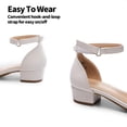thumbnail image 3 of Sandalias para Niñas DREAM PAIRS con Tacón Bajo y Correa al Tobillo en Blanco, 3 of 6