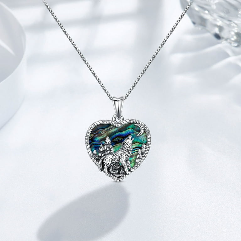 Wolf Necklace Sterling Silver With Crystal - Viking Jewelry For Men & Women