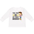 thumbnail image 3 of Inktastic Yes, This is My First Rodeo- Cowgirl in Hat and Boots Girls Long Sleeve Toddler T-Shirt, 3 of 5