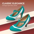 thumbnail image 5 of Chase & Chloe Women's Mary Jane Oxford Pumps - Cute Low Kitten Heels - Retro Round Toe Shoe with Ankle Strap, 5 of 5