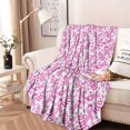 thumbnail image 2 of Pink Ribbon Breast Cancer Pattern Round Blanket,Comfortable Soft Flannel Throw Blanket,All Season,Warm Lightweight Blankets for Sofa Bed Couch Living Room Chair 60"x60", 2 of 5