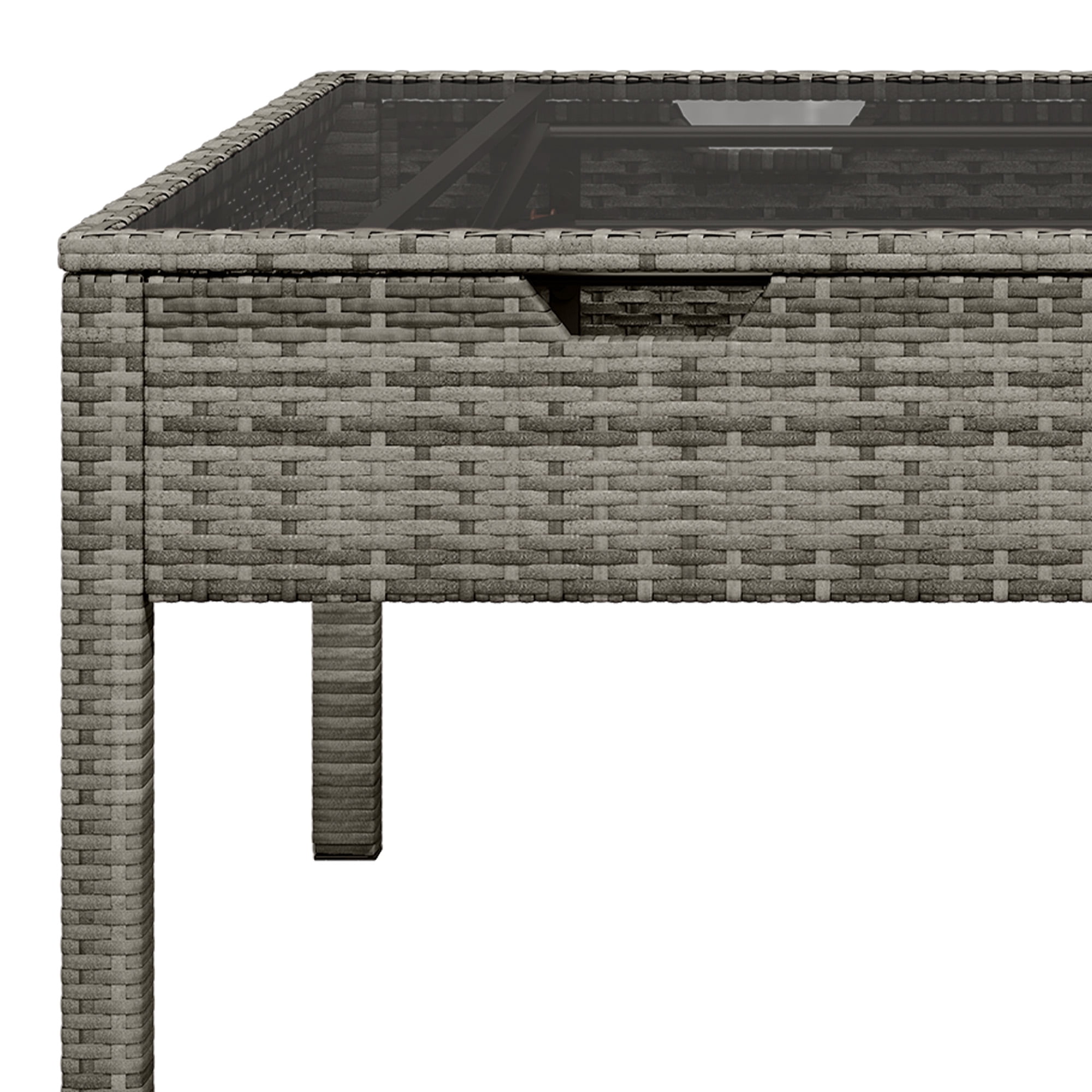Dextrus Patio Wicker Furniture Set, 6-Piece Outdoor Sectional Sofa with Stools and Lift-Top Coffee Table, All-Weather Conversation Set for Garden, Backyard, Gray
