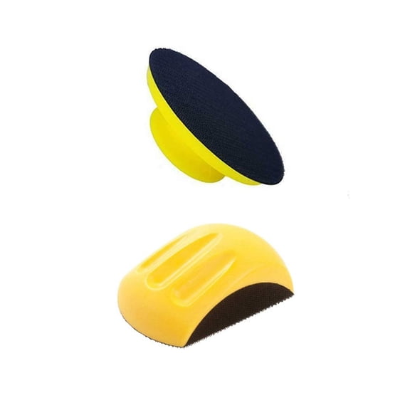 2 Packs 5" Inch Hand Sanding Blocks Mouse Shaped and Round for Hook and Loop Sanding Pad Sander Disk