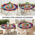 thumbnail image 7 of Colorful Tie Dye Pattern Round Fitted Tablecloth with Elastic Edge,Dining Table Cover Waterproof,Outdoor Round Tablecloth for Camping,Dining,Indoor and Outdoor, 7 of 7