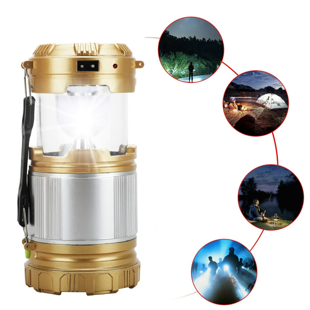 TSV 2in1 LED Camping Lantern Portable Outdoor Flashlight, Solar