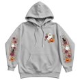 thumbnail image 4 of Hoodies for Women Goth Halloween Ghost Pumpkin Floral Graphic Pullover Hooded Sweatshirt Streetwear Holiday Top Fall Winter Oversized Sweatshirts with Kangaroo Pocket Light Gray L, 4 of 4