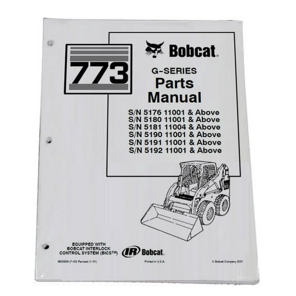 Bobcat 773 Skid Steer   Parts Catalog - Part Number # 6900939