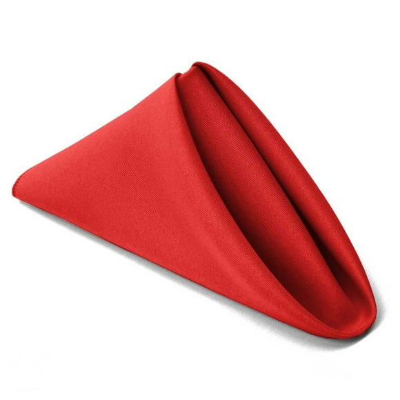 Tablelinensforless Juego De 6 Servilletas De Tela De Poliéster De 17 "X 17" (Rojo Festivo) | Fácil Cuidado Acabado Sin Necesidad De Planchado Retención Superior Del Color Lavable A Máquina