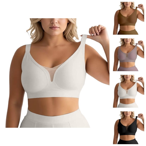 Push Up Bras for Women Plus Size Full Coverage Wireless Bralettes Comfortable Everyday Bras