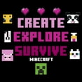 thumbnail image 2 of Men's Minecraft Create Explore Survive Animals Graphic Tee Black 2X Large, 2 of 5