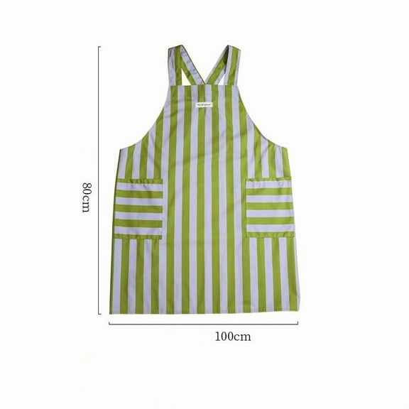 Kitchen apron anti fouling, dirt resistant, high aesthetic value, no tie up, waterproof striped apron