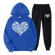 thumbnail image 1 of Gibobby Sudaderas de Forro Polar y Pantalones Traje de pantalones con capucha y cuello redondo de manga larga con estampado G informal para mujer otoño e invi(Rosa,G), 1 of 2