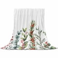 thumbnail image 2 of Winter Plant Throw Flannel Blanket 50x80In Christmas Eucalyptus Leaves Berry Super Soft Cozy Bed Blanket, Lightweight Plush Fuzzy Bed Throw for Bedroom Sofa Couch Living Room, 2 of 4