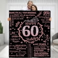 thumbnail image 1 of LHSHID 60th Birthday Blanket Gifts for Women Happy 60th Birthday Gift Ideas for Mom 60 Year Old Gifts for Grandma Wife Mom Personalized Flannel Fleece Soft Throw Blanket 30"x40", 1 of 7