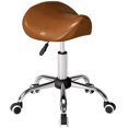 thumbnail image 1 of Tabouret de Salon Marron Réglable - Chaise de Massage Spa Pivotante à 360° avec Roues - Tabouret Roulant en Similicuir Rembourré pour Beauté, Tatouage et Usage Domestique (20,9 Pouces x 20,5 Pouces x 24 Pouces), 1 of 7