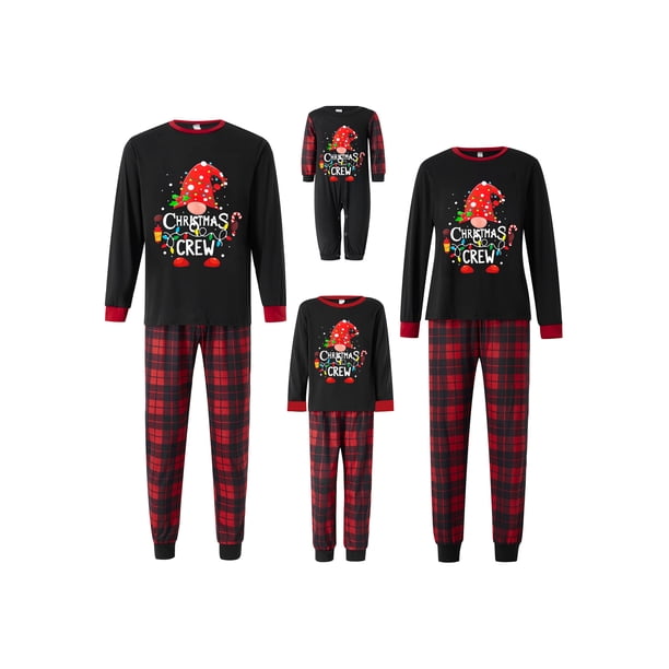 Pijama navideño para padres e hijos, conjunto de pantalón y camiseta de manga larga con estampado de letras para niño/niña, papá/mamá / Mono