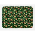 thumbnail image 1 of Spring Bath Mat, Little Birds Among Daisy Flowers Leaves Field Chamomile Petals Cartoon, Plush Bathroom Decor Mat with Non Slip Backing, 29.5" X 17.5", Dark Coral Black Green, by Ambesonne, 1 of 2