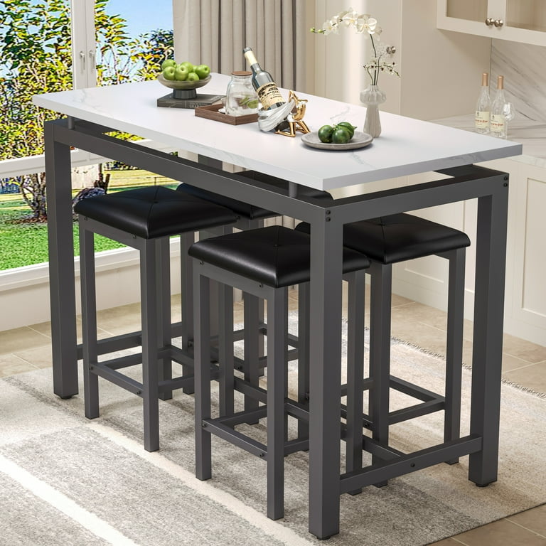 Segmart Counter Height Table Wood Top Pub Table Set of 5