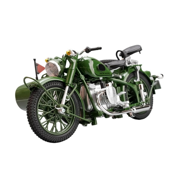 Modelo de motocicleta 1/10 con sonido y luz, simulación de triciclo coleccionable. Verde