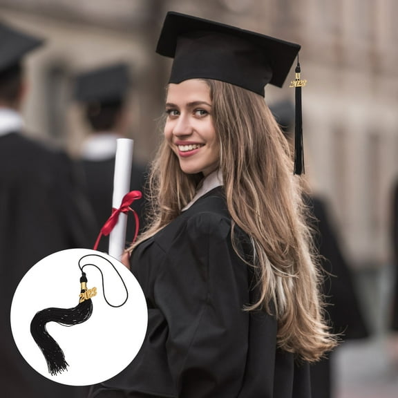 GETAJGHSD Grad Cap Tassel Academic Graduation Hat Tassels Polyester 10Pcs 15.7X1.4in