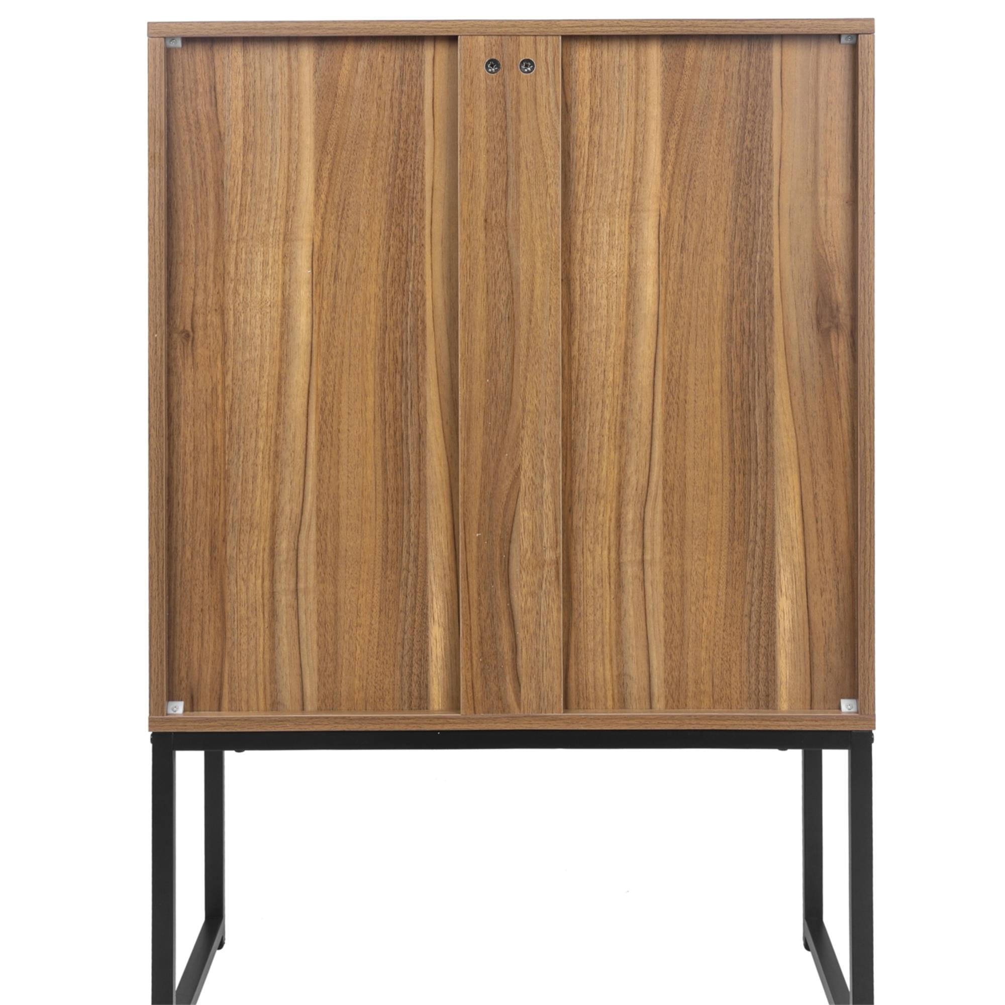 YYAo 2 Door Kitchen Cabinets, Easy Assembly Rattan Pantry Cabinets with Adjustable Shelf for Living Room Bedroom, Walnut YYAo 2 Door Kitchen Cabinets, Easy Assembly Rattan Pantry Cabinets with Adjustable Shelf for Living Room Bedroom, Walnut