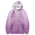 thumbnail image 1 of PMVFHDE Chandails à Capuche Décontractés pour Filles Grande Taille Automne et Hiver Couleur Dégradée Col Rond Manches Longues avec Poche, 9-10 Ans, 1 of 4