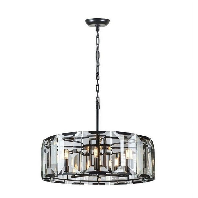 Elegant Lighting Monaco 30" 8 Light Glass Crystal Pendant Lamp