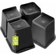 thumbnail image 1 of Bed Risers 2 inch, 3 inch, 4 inch, 6 inch, 8 inch Heavy Duty, Oversized Furniture Riser for Couch Sofa Table Chair Leg Frame Dorm, Support up to 6000 Lbs (Black 4 Pack, 6 inch), 1 of 8