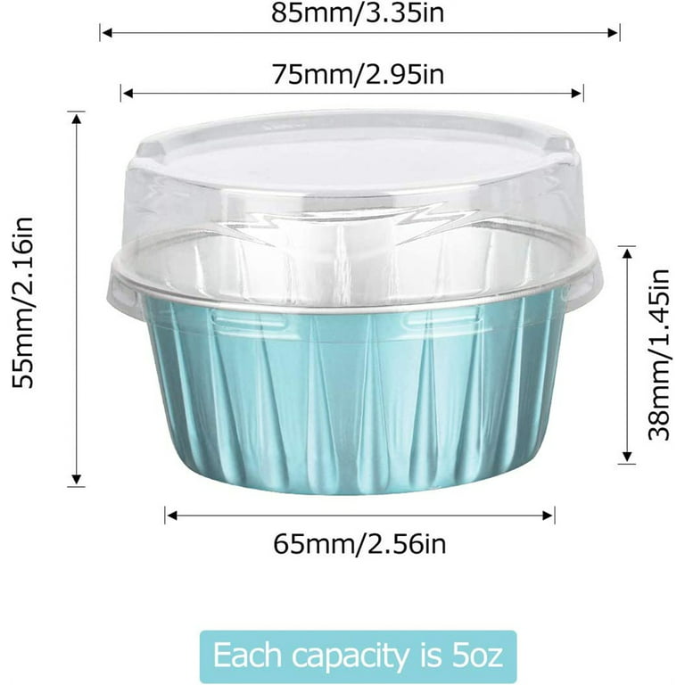 7 ounce Disposable Aluminum Foil Baking Cup with Lid #1210P